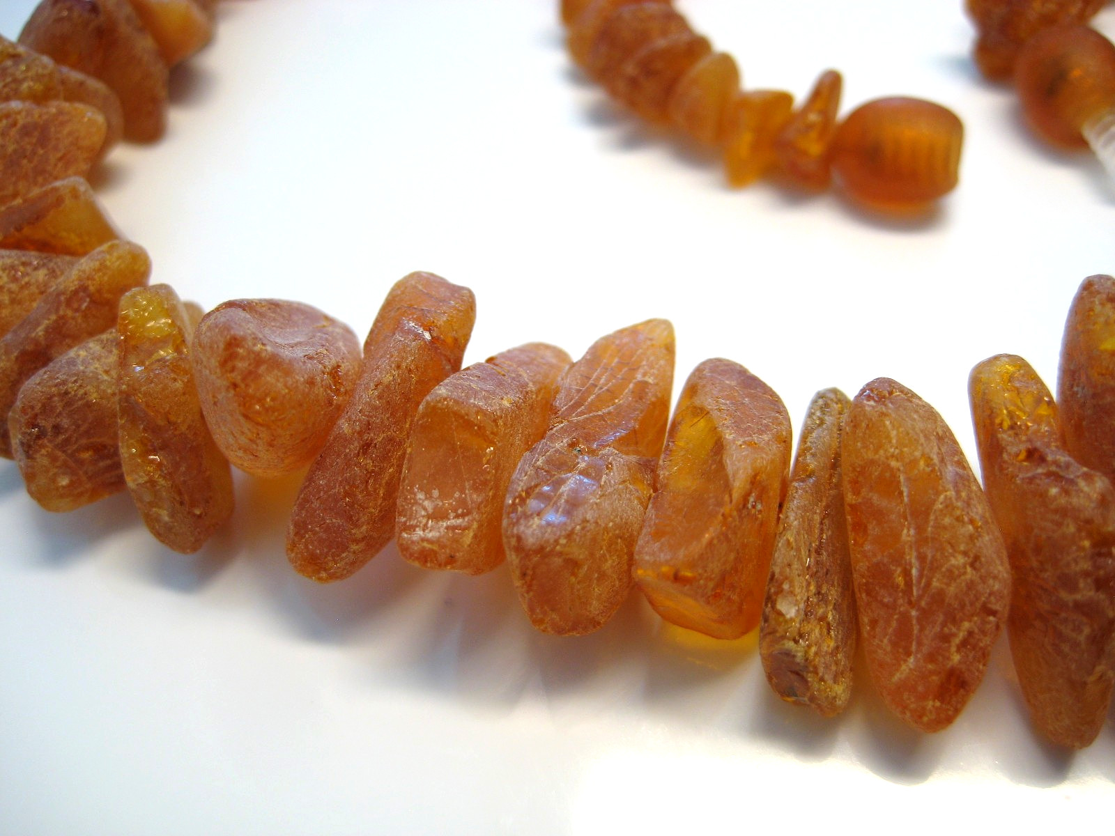 Raw Genuine Massive Cognac Beautiful Baltic Amber Necklace 36 g. 20 in !!!