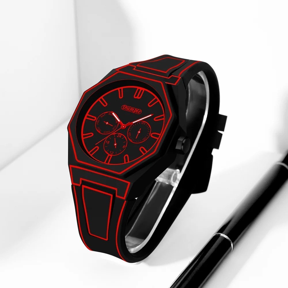 Minimalist Quartz Watch Men Women Silicone Band Numberless Casual Sports Wrist