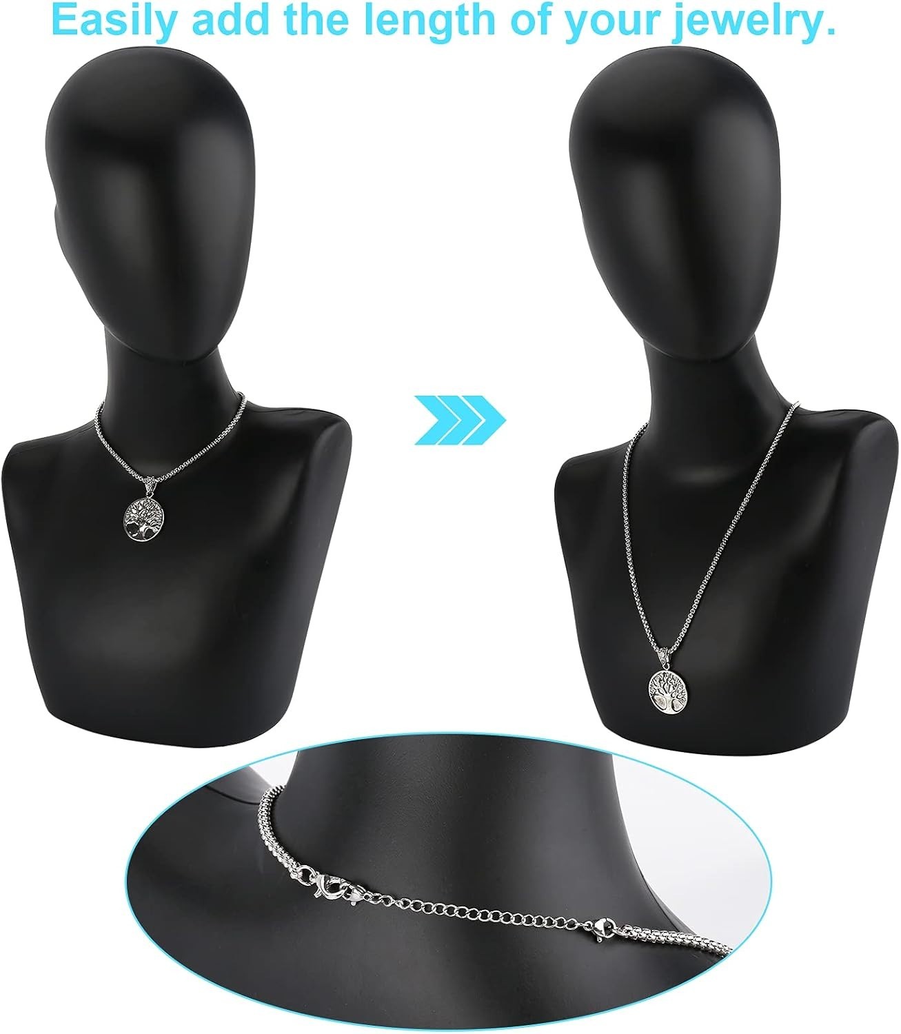 Versatile 12PCS Necklace Extenders in Gold – 1″ to 6″ Stainless Steel Chains