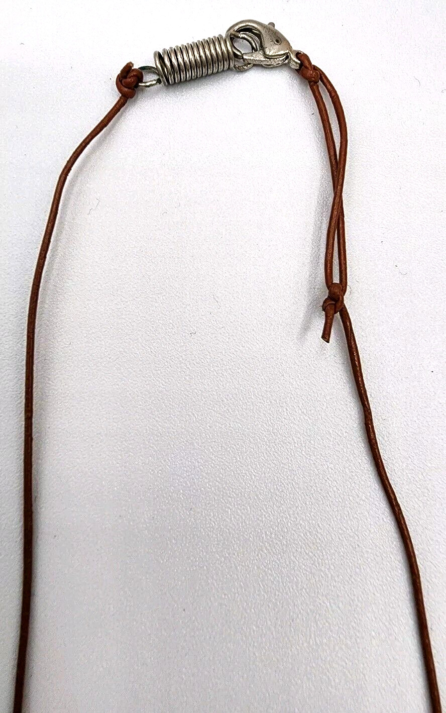 Purple Stone Baguette Pendant Necklace Leather Cord Boho Beachy Artisan Handmade