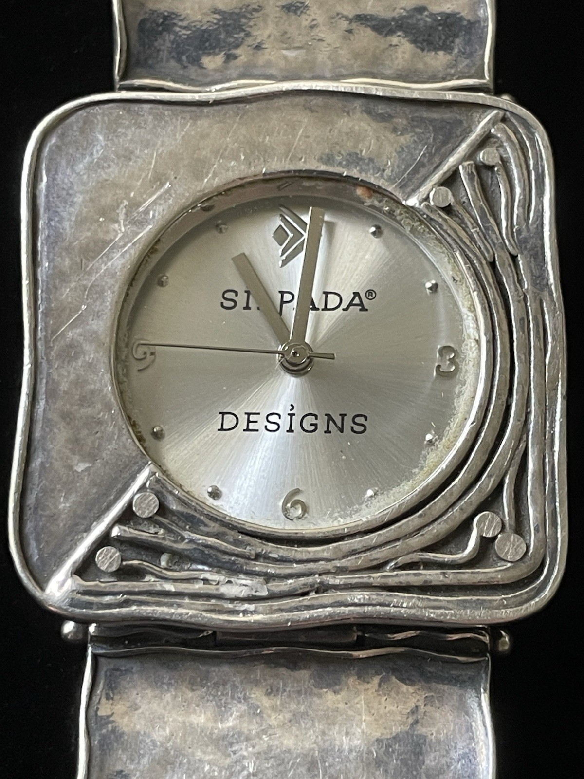 Silpada Sterling Silver Hammered Square Link Watch T1372 Retired New Battery!