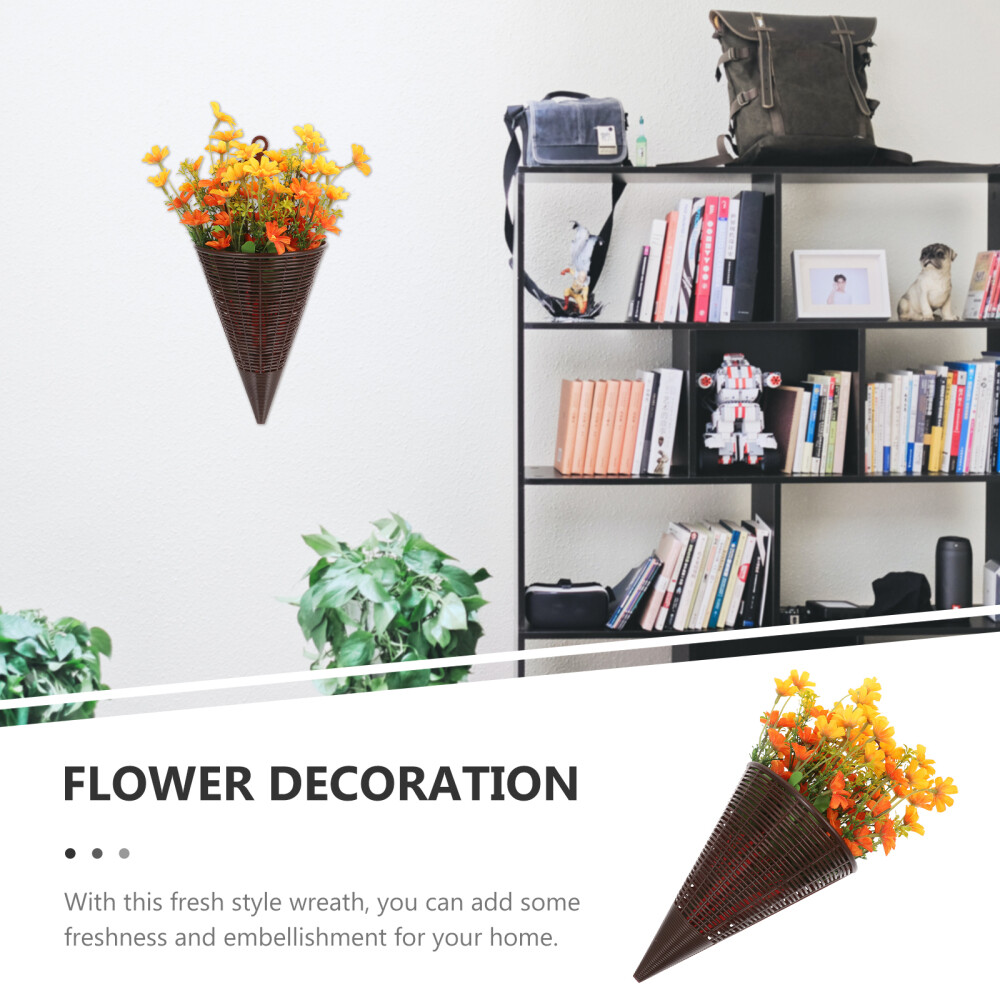 Exquisite Fake Flower Hanging Basket for Indoor Outdoor Use 32X20cm
