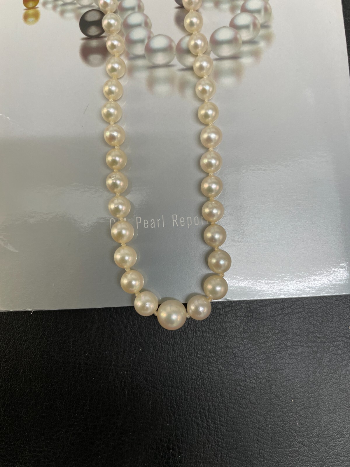 2-7 mm Saltwater Akoya Pearl Graduated Necklace 14K Gold. GIA Certified. LP3