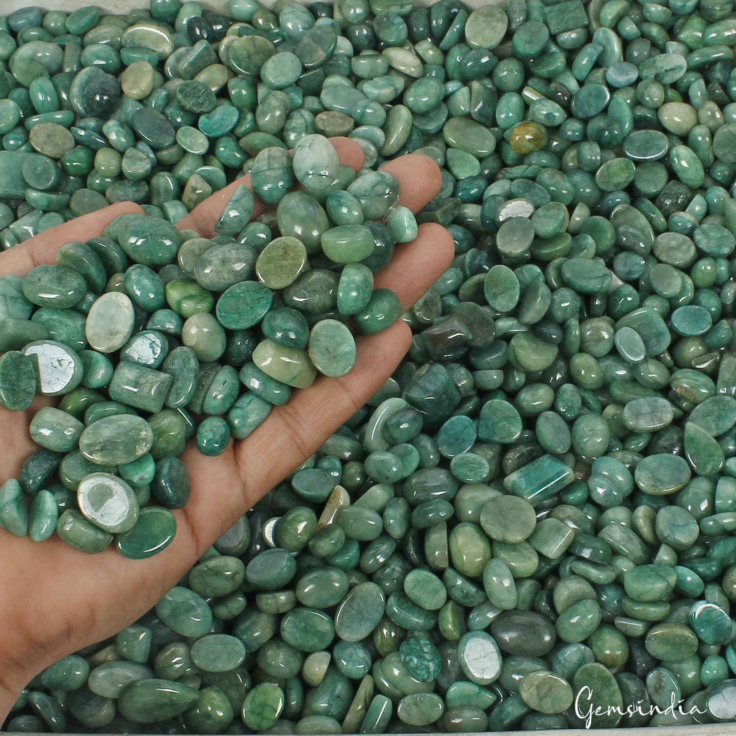 5000 Ct Natural Brazilian Green Emerald Mix Shape Cab Loose Wholesale Gem Lot-NW