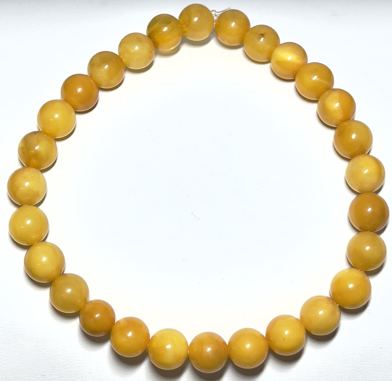 8mm Authentic Baltic Egg Yolk Amber Beads Bracelet JY3821