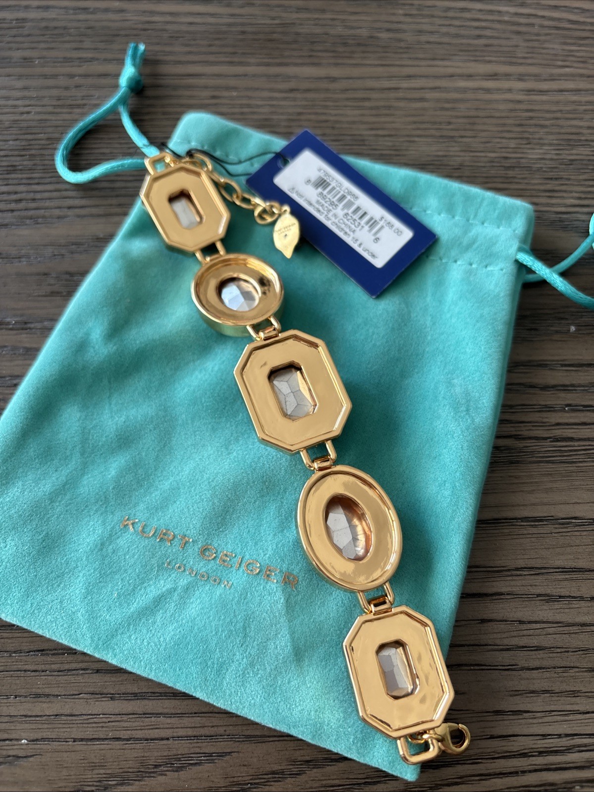 Kurt Geiger London Multicolor Crystal Statement Bracelet Gold Tone NWT MSRP $168
