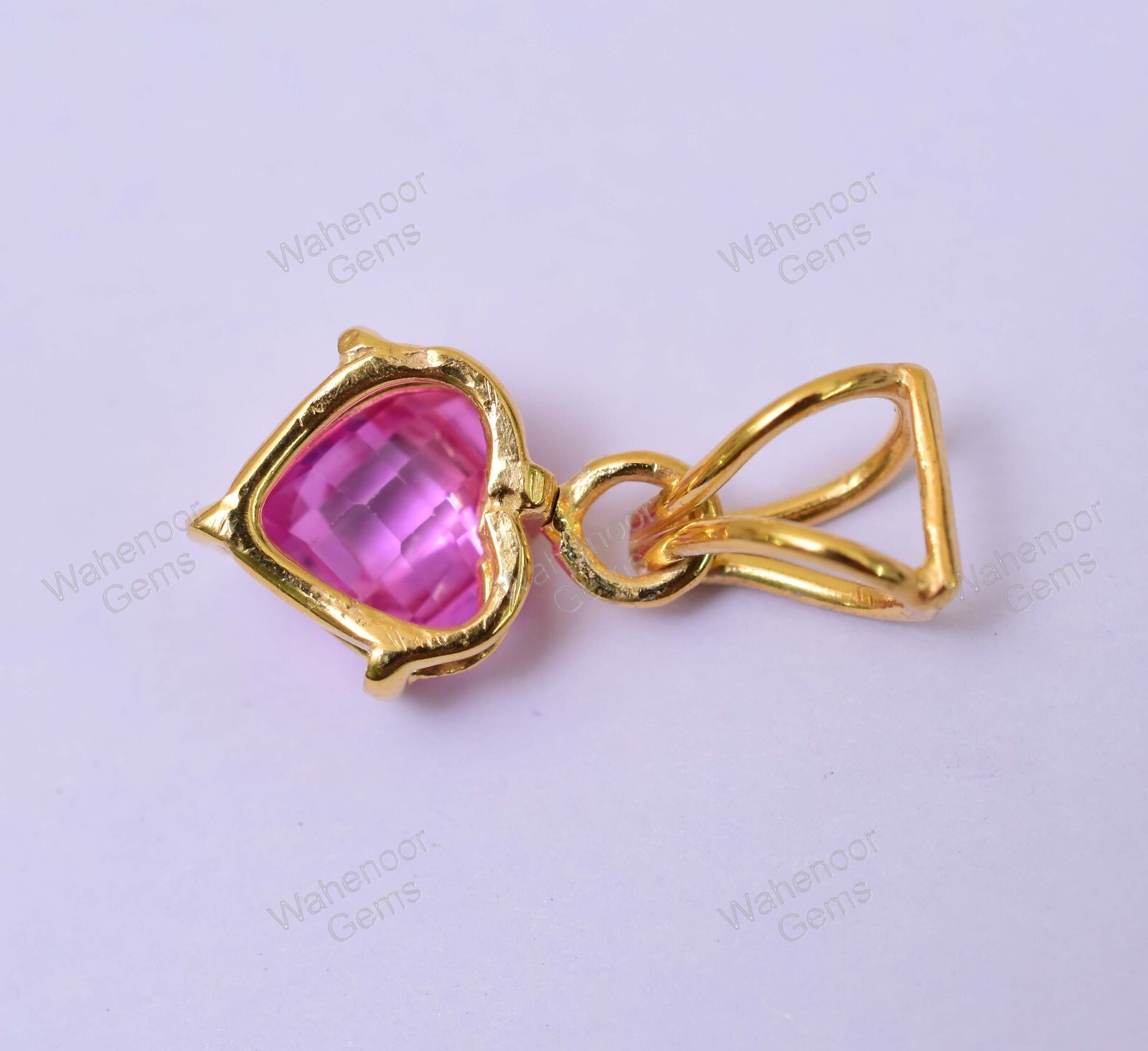 Pink Ruby Heart 7.50 mm 925 Sterling Silver Pendant Certified Anniversary Gift