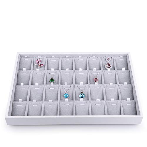 Velvet Stackable Jewelry Tray 32 Grids Pendant 32 Grids Necklace/Pendant Tray
