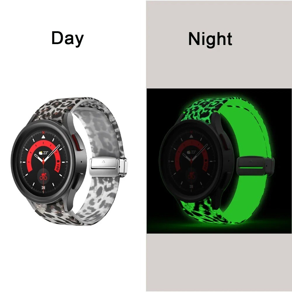 Magnetic Silicone Printed Strap Band For Samsung Galaxy Watch 7 FE 6 5 4 40/44mm