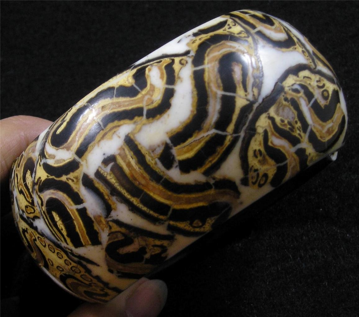 Brown Black White CheeseWood Stretch Bangle Bracelet Sustainably Harvested