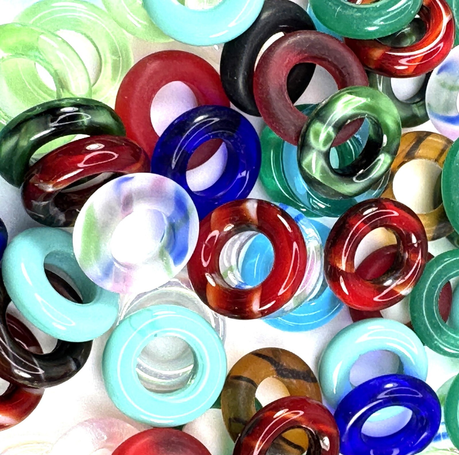 Large Hole Beads, 14mm, Czech Beads, 10 Different Colors, z