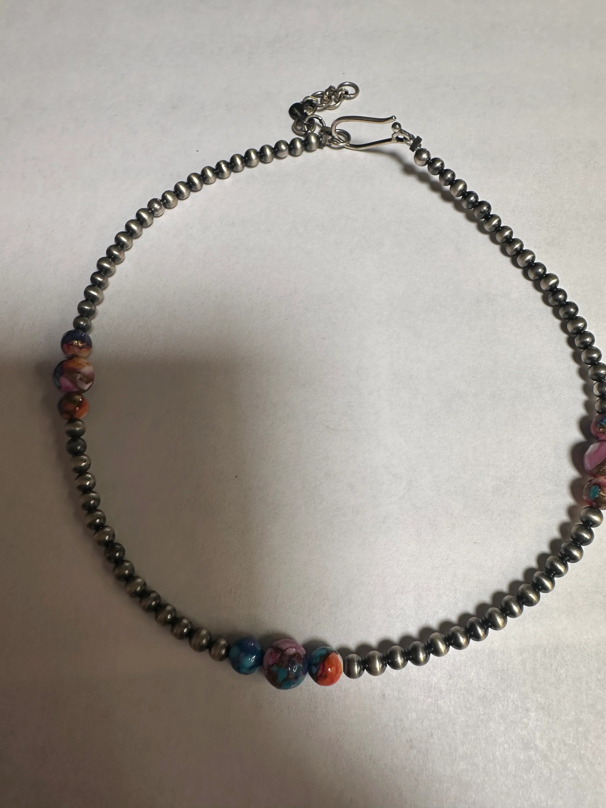 Handmade Pink Dream & Sterling Silver Beaded Necklace 16-18 inch