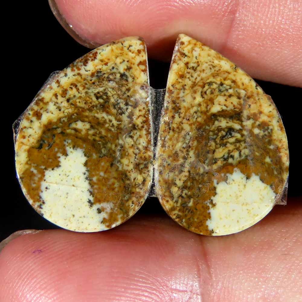 29.45Cts.100%Natural Designer Picture Jasper Fancy 15x23x5mm cab Pair Gemstone