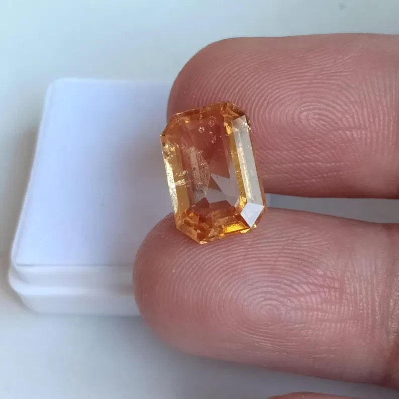 NATURAL Golden Hessonite Garnet Cut Earth Mine Mozambique Loose Gem 6.50 Ct