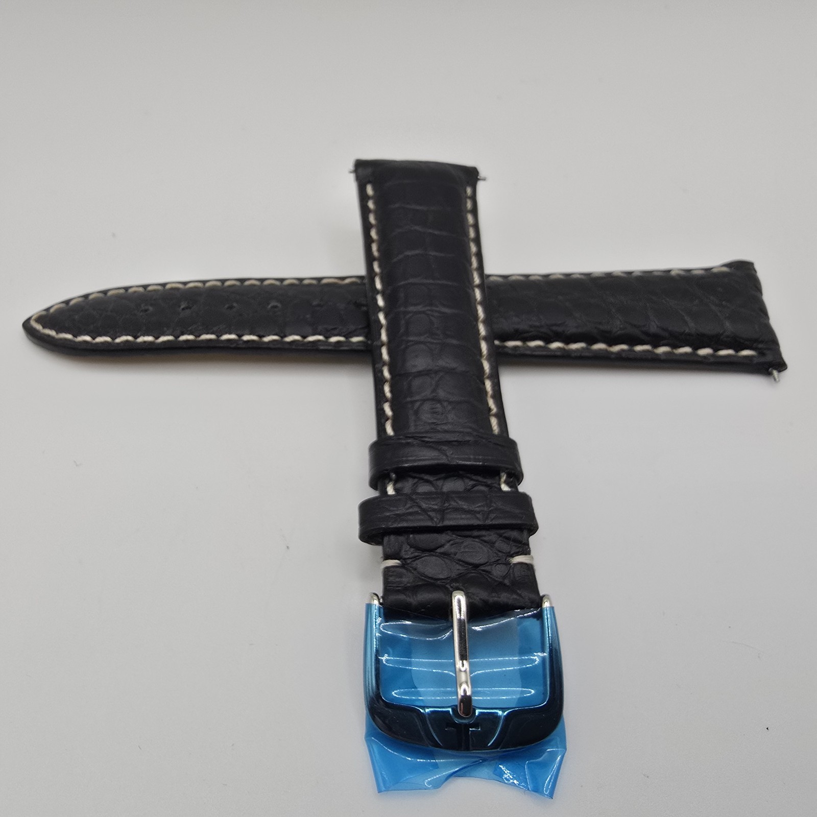 Jacques Lemans Genuine Alligator Watch Strap Band Black 21mm