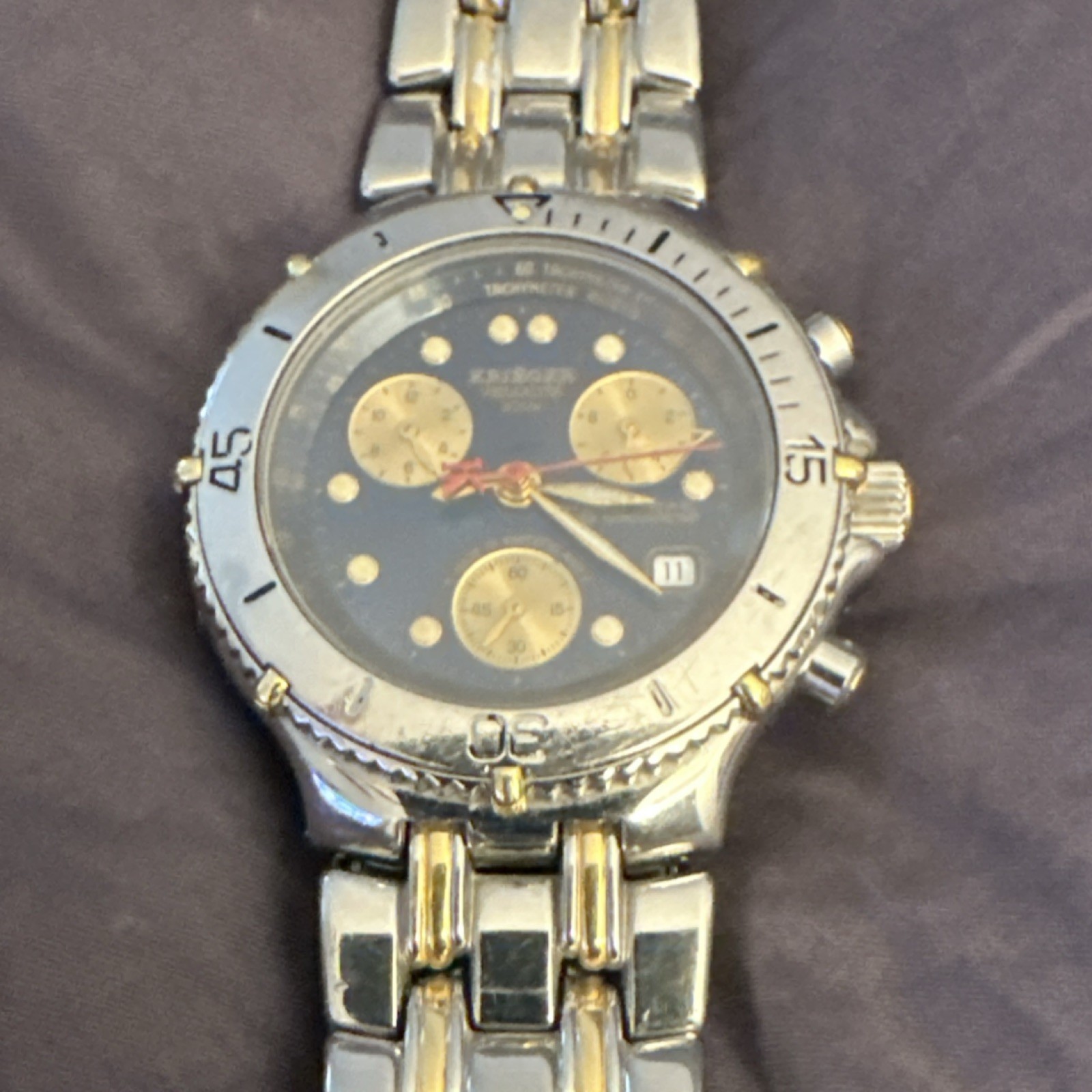 Krieger Swiss Chronometer Men’s Chronograph Stainless Steel 20 ATM Wristwatch