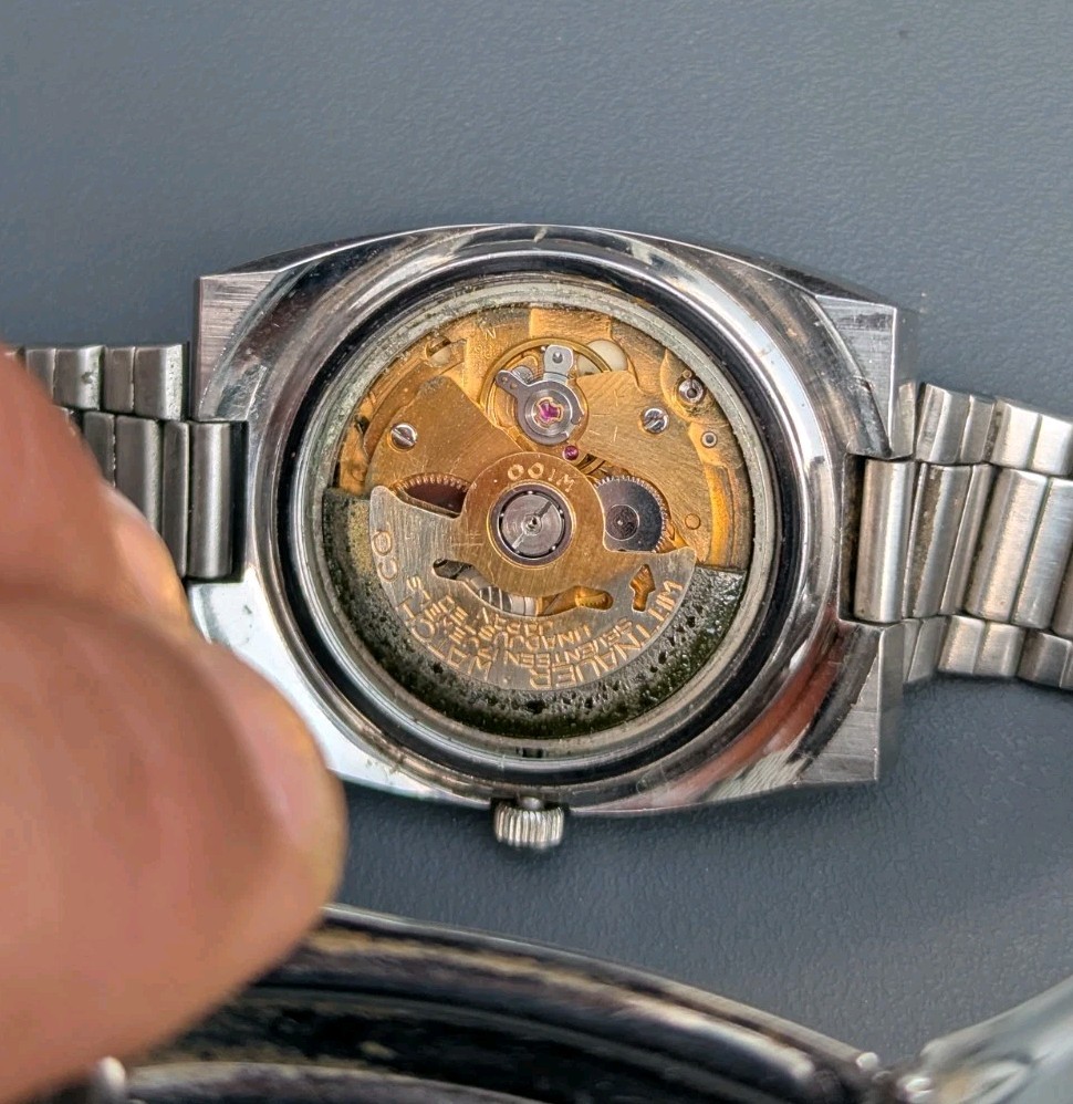Vintage Longines Wittnauer Automatic Stainless Steel Day Date Mens Watch (Runs)