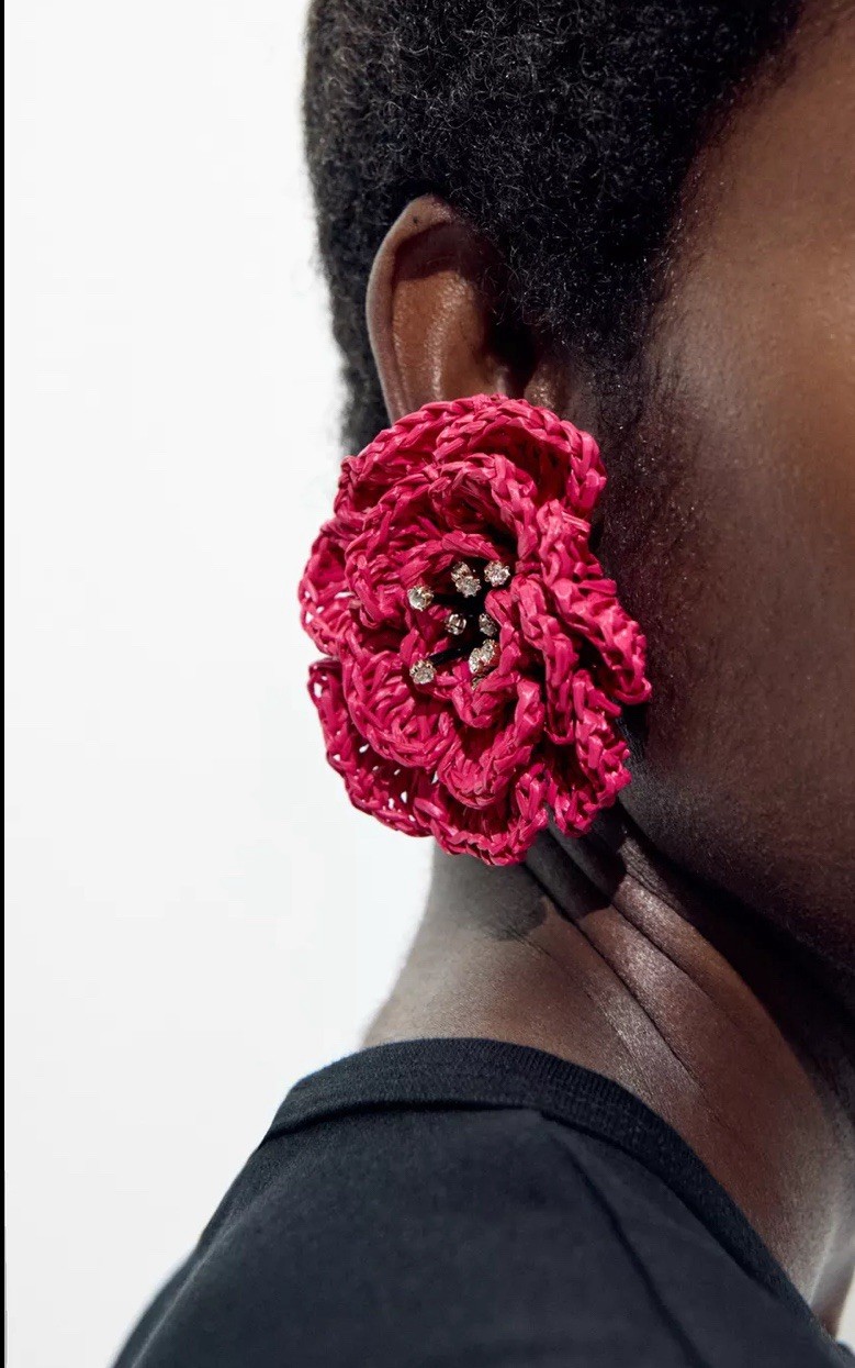 Zara Flower Pink Earrings NWT Zara Jewelry