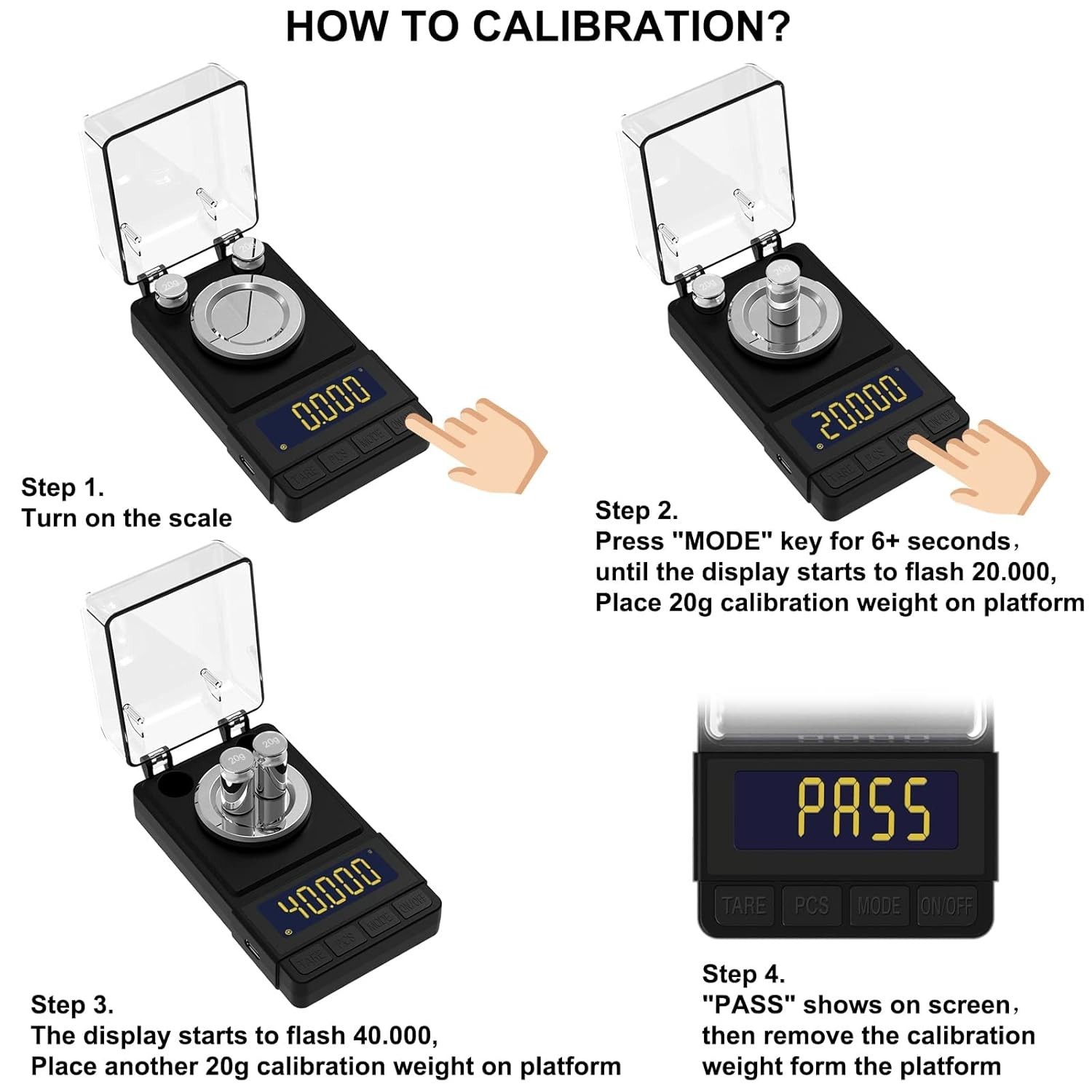 Mini Digital Scale 50g with 20g Calibration – Precision Tare & Weighing Function