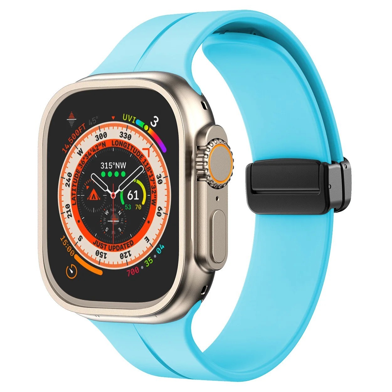 Magnetic Silicone Band iWatch Sports Strap for Apple Watch 11 10 9 8 7 Ultra SE3