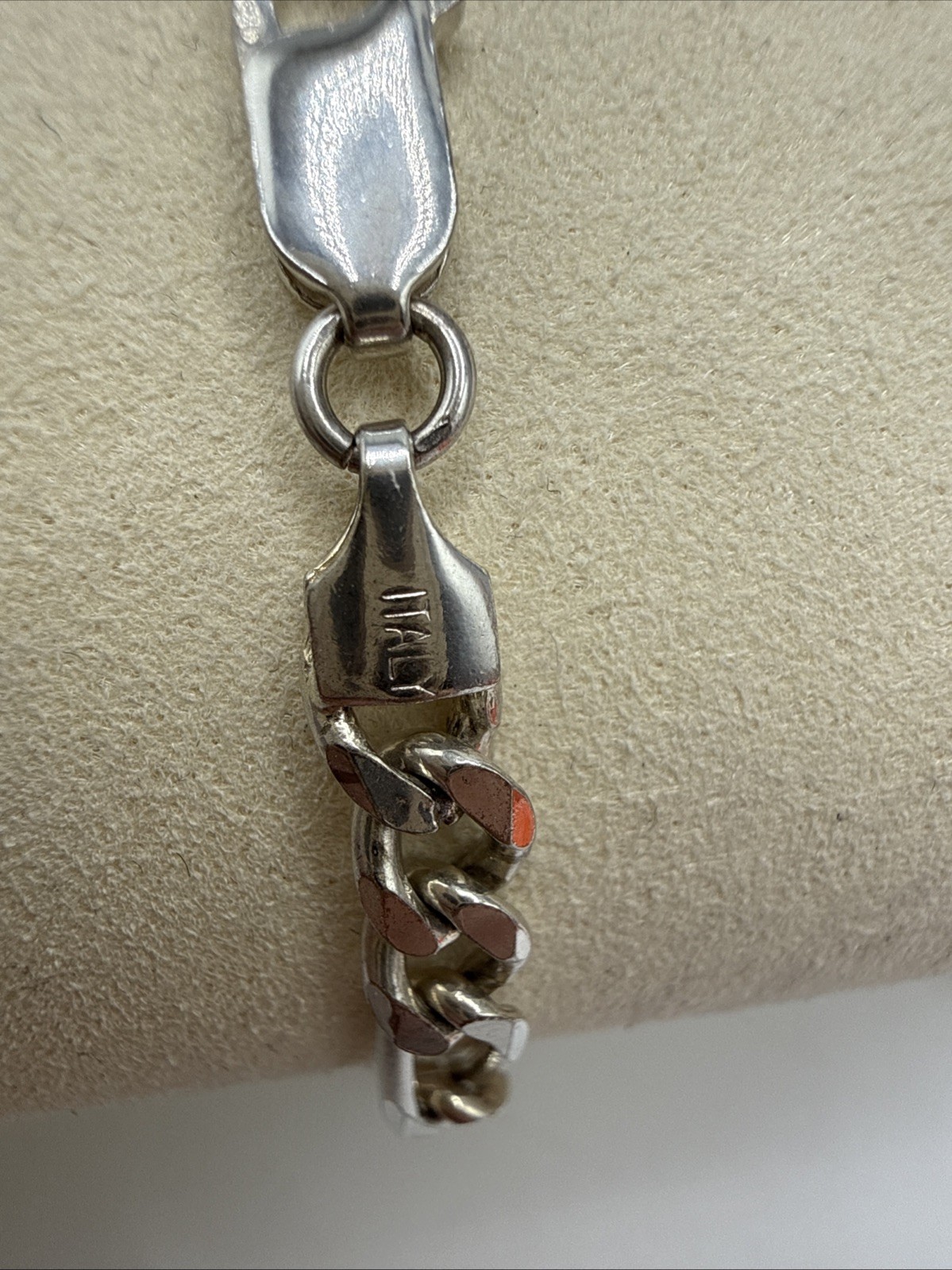 Men’s Sterling Silver 5.4mm Figaro Link ID Bracelet 8”