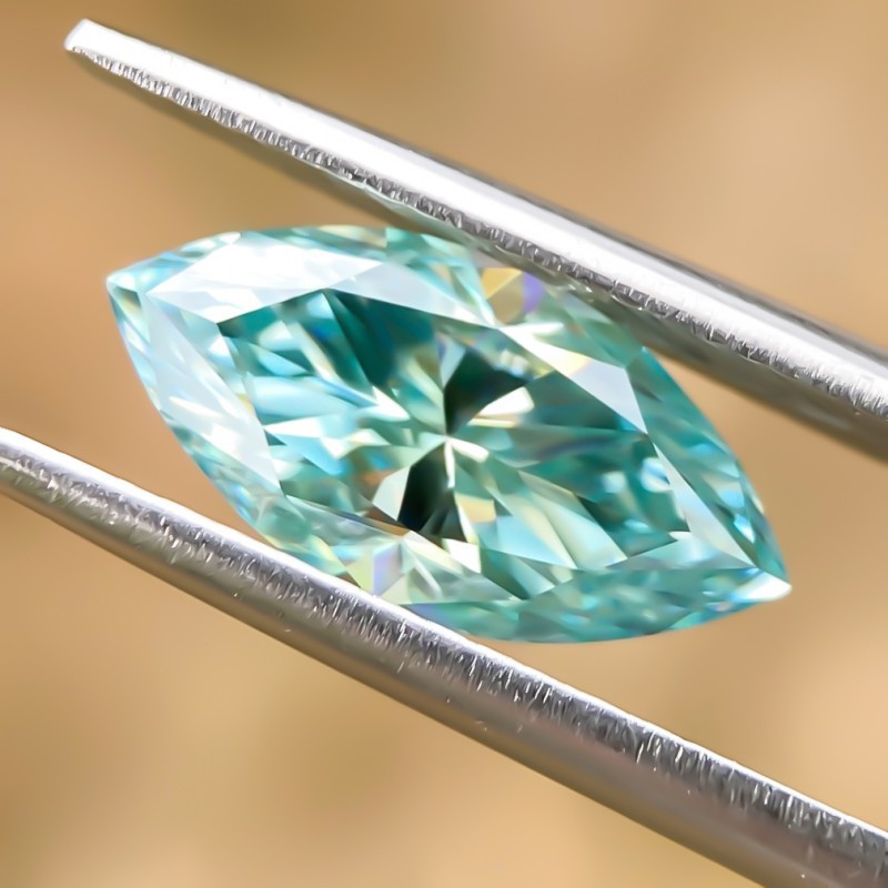 GRA Full Size Marquise 0.1-10ct Loose D Moissanite Vivid blue VVS1 for Jewelry