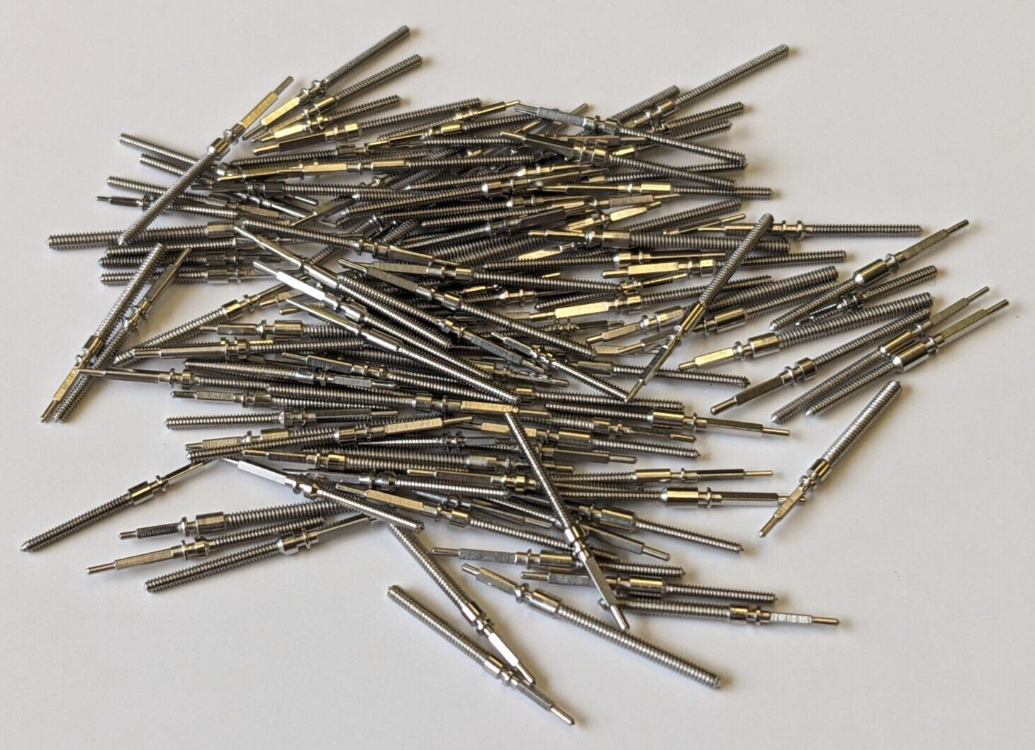120 pcs Watch stems for wrist watches Swiss made lot of 120 pieces x 1