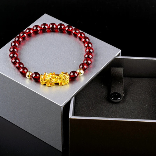 Feng Shui Obsidian Stone Beads Bracelet Men Women Wristband