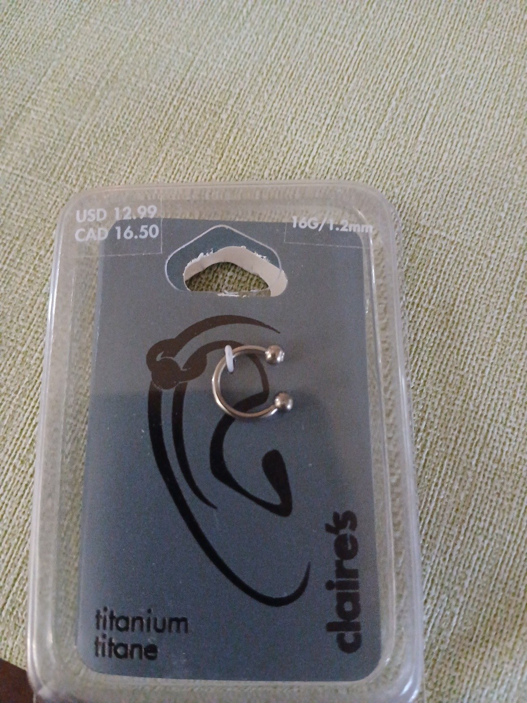 Claire’s Womens Nose Ring 16 G 1.2mm Titanium New MSRP $12.99 Free Shipping!