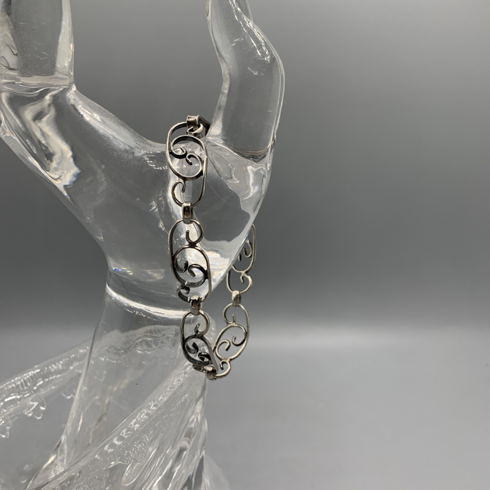 Vintage Handcrafted .925 Sterling Silver Bracelet. 7”L, 9-10mm W, Approx 8.5g