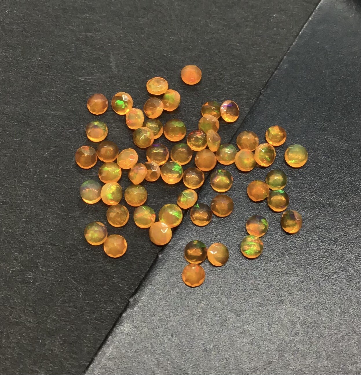 Ethiopian Opal Fire Orange Round Cut AAA Natural Loose Gemstone Assorted Jewelry