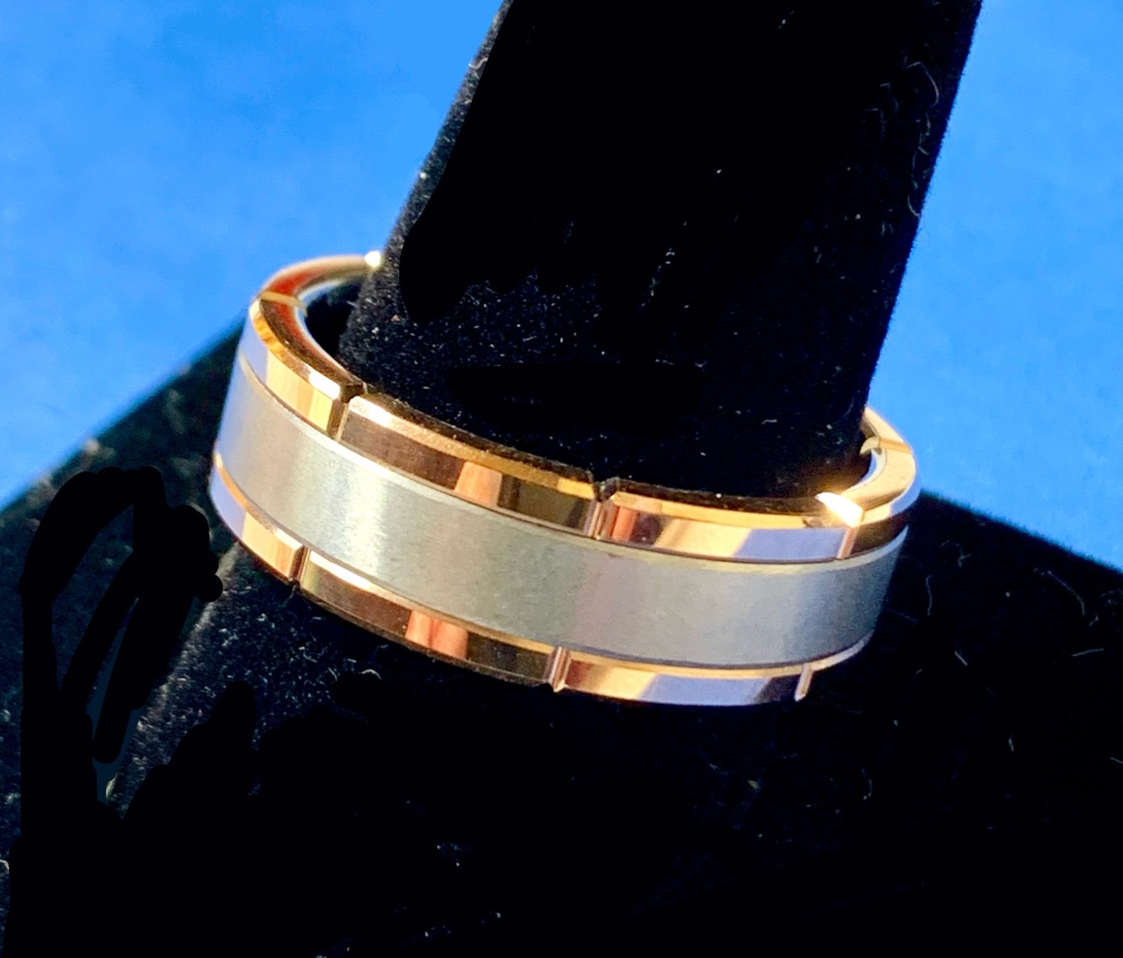 TRITON Tungsten Carbide Men’s Two Tone Gold & Silver Ring