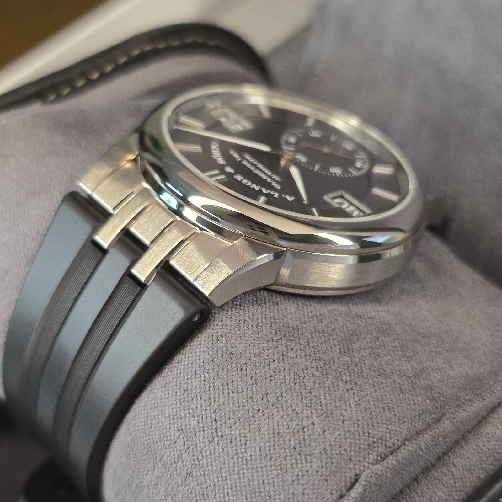 A. LANGE & SOHNE ODYSSEUS 40.5MM 363.068 18K WHITE GOLD GREY DIAL B&P