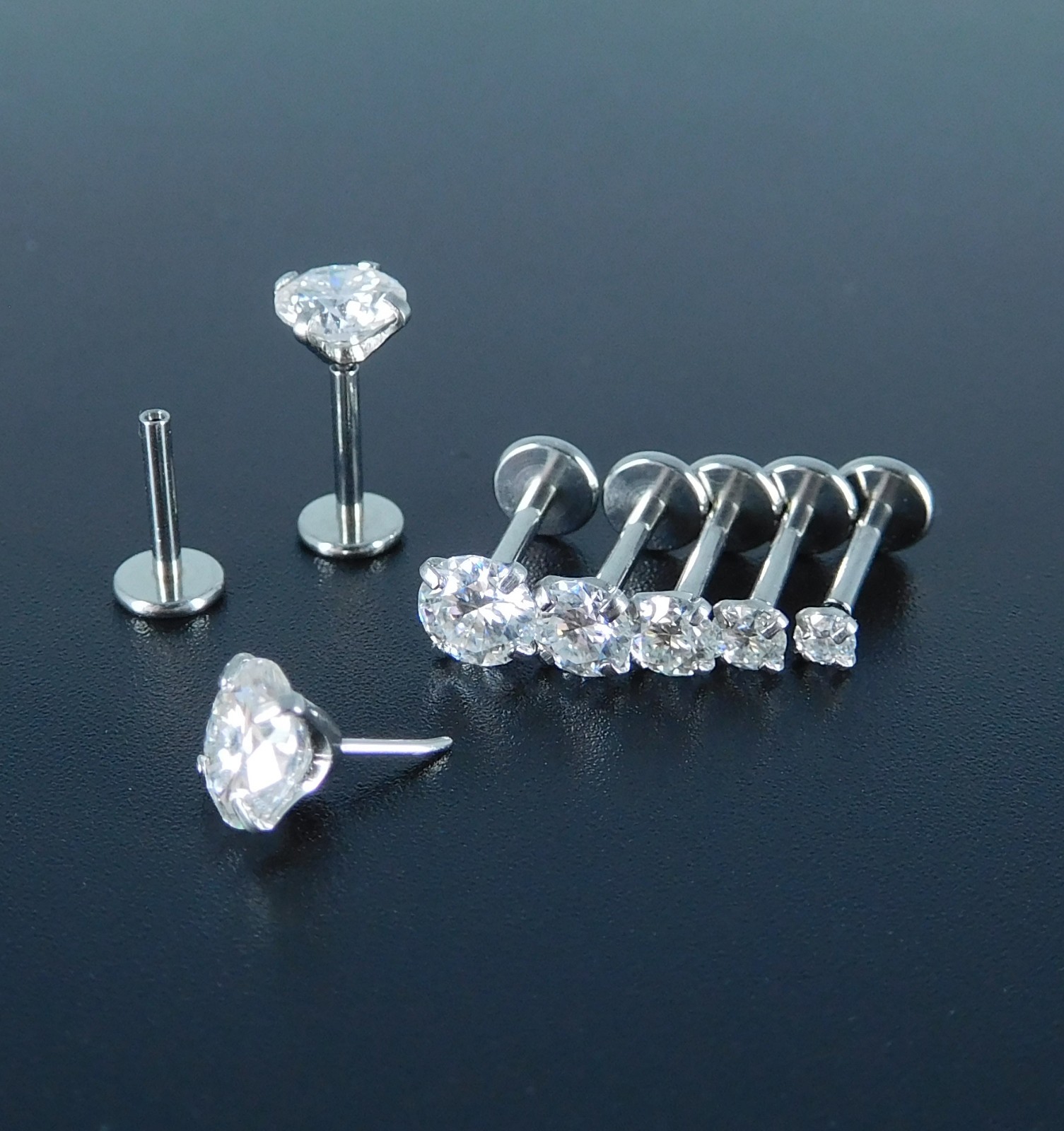 16G/18G/20G Moissanite Stud Earrings & Cartilage Nose Jewelry – Hypoallergenic