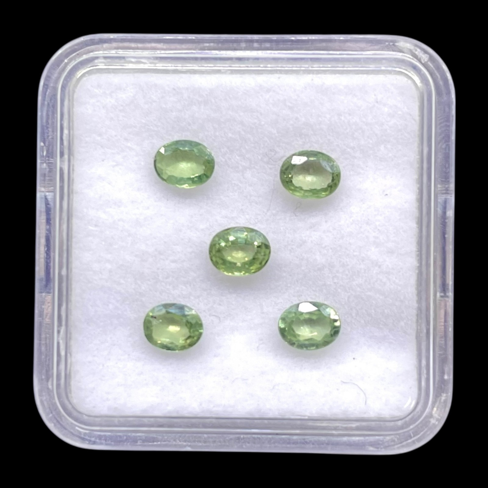 5 Pcs Natural Green Sapphire 4.5×3.5mm Oval Cut Loose Gemstone Lot Sri Lanka