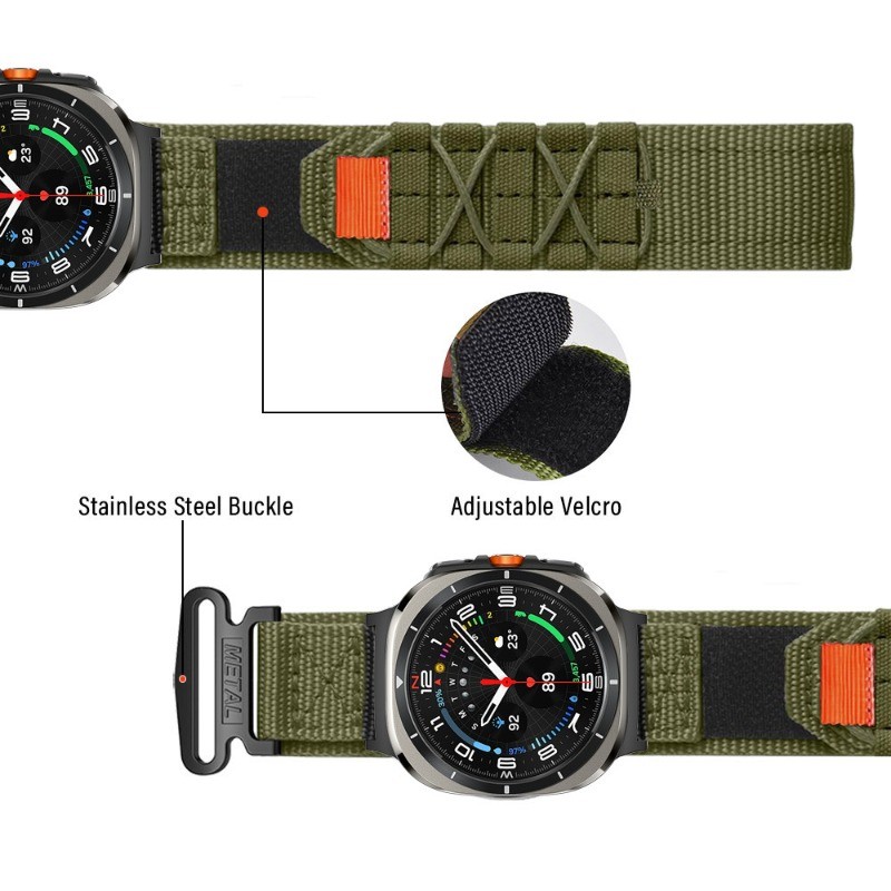 For Samsung Galaxy Watch 7 Ultra 47mm Sports Nylon Woven Watch Strap Colourful