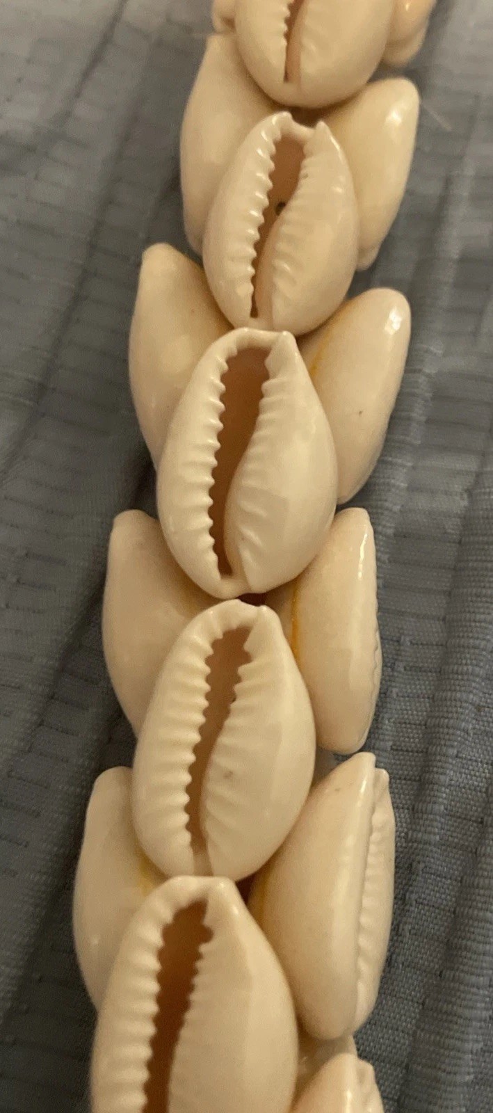 Cowrie Seashell 36” Necklace Handmade In Philippines 3/4” Thick