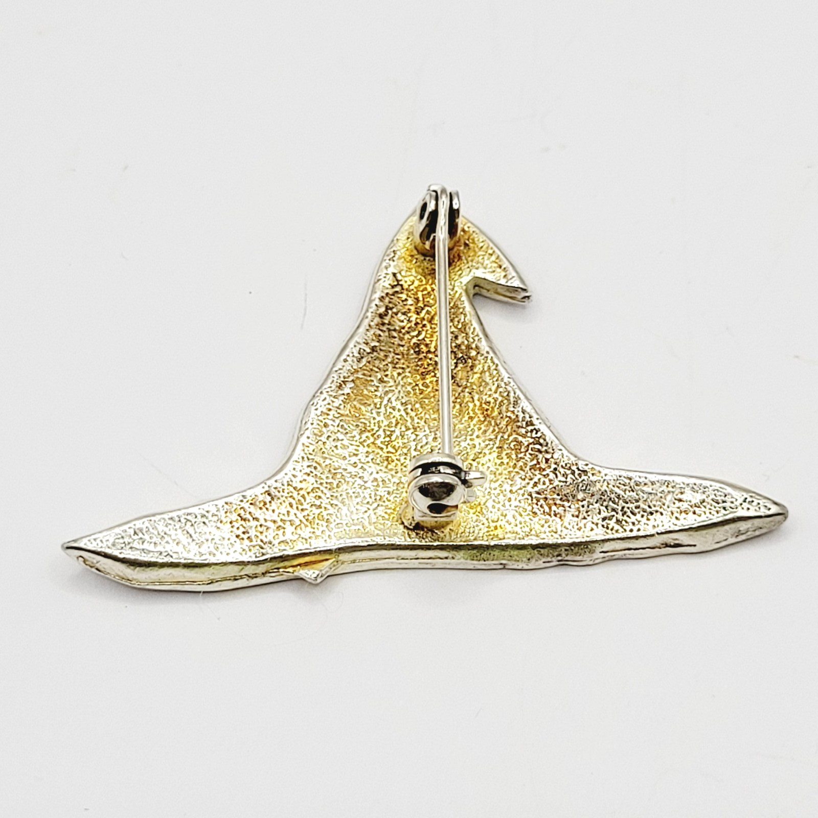 Number 1 Witch Black Witches Hat Metal and Enamel Halloween Vintage Brooch Pin