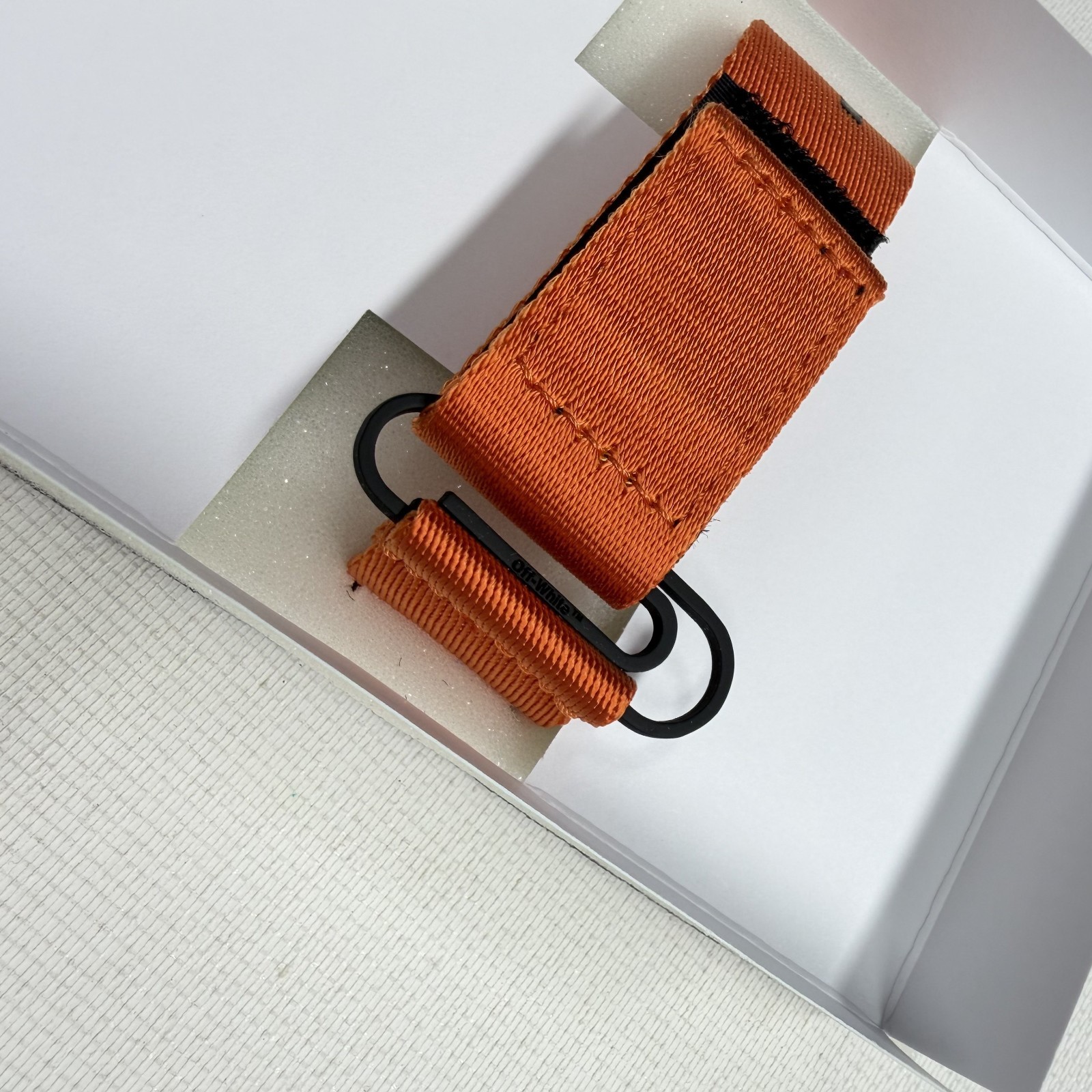 New Off-White Paperclip Webbing Bracelet Mens Orange Black Logo Virgil Strap