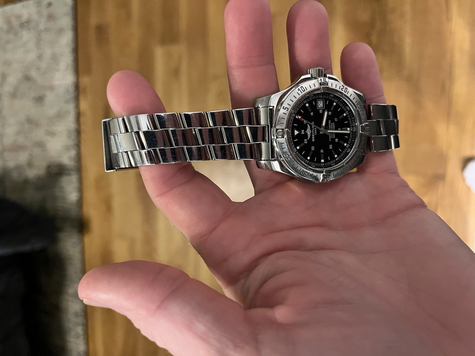 🔥🔥Breitling A17380 Swiss Chronometer Automatic Steel Black Dial Watch