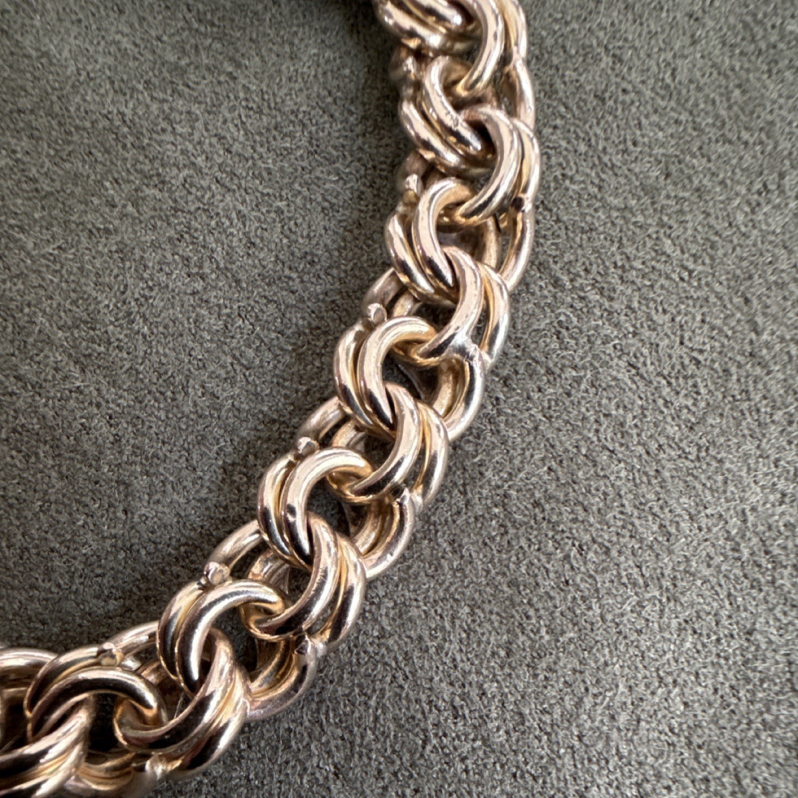 Vintage 1/20 12K Gold Filled Curb Double Link Chain Bracelet Box Clasp 7 Inch