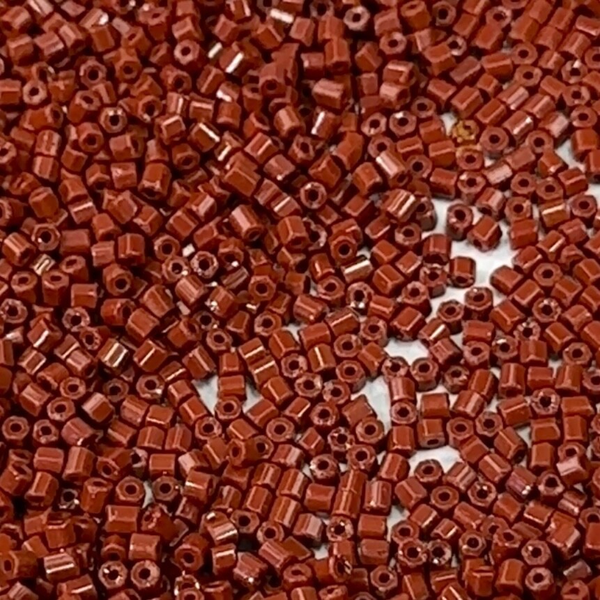 2 Cut Beads size 10/0 Brown Opaque Preciosa Ornela Czech Glass Beads 30grm CS041