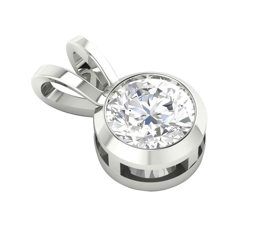 SI2 H 0.50 Ct Natural Diamond Solitaire Pendant Necklace 14K Solid Gold 0.43Inch