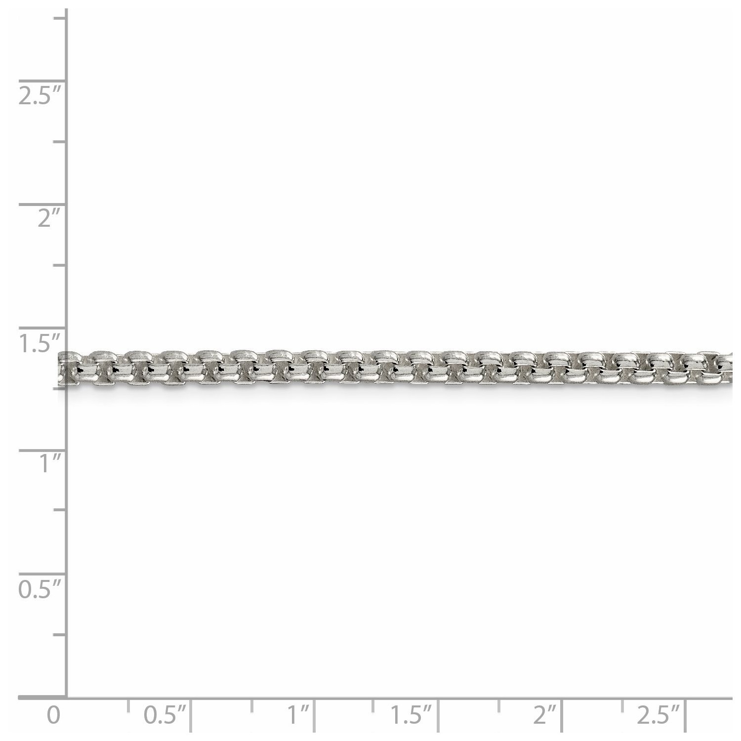 Sterling Silver Solid Plain 3.6mm Round Box Chain w/ Lobster Clasp 18″ – 36″