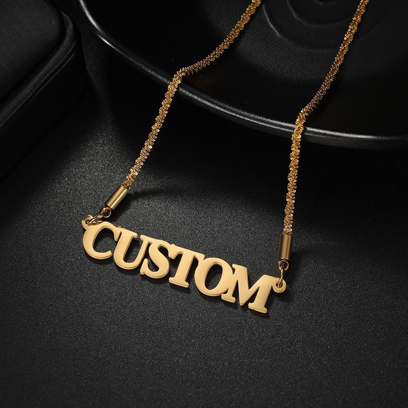 Personalized Name Necklace, Custom Thick Caterpillar Chain, Unisex God Bracelet