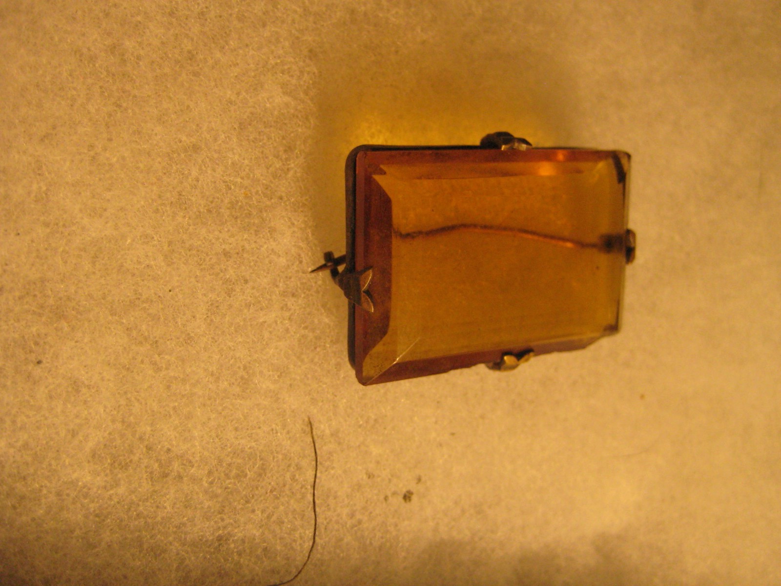 Art Deco Yellow rectangular stone beveled edges