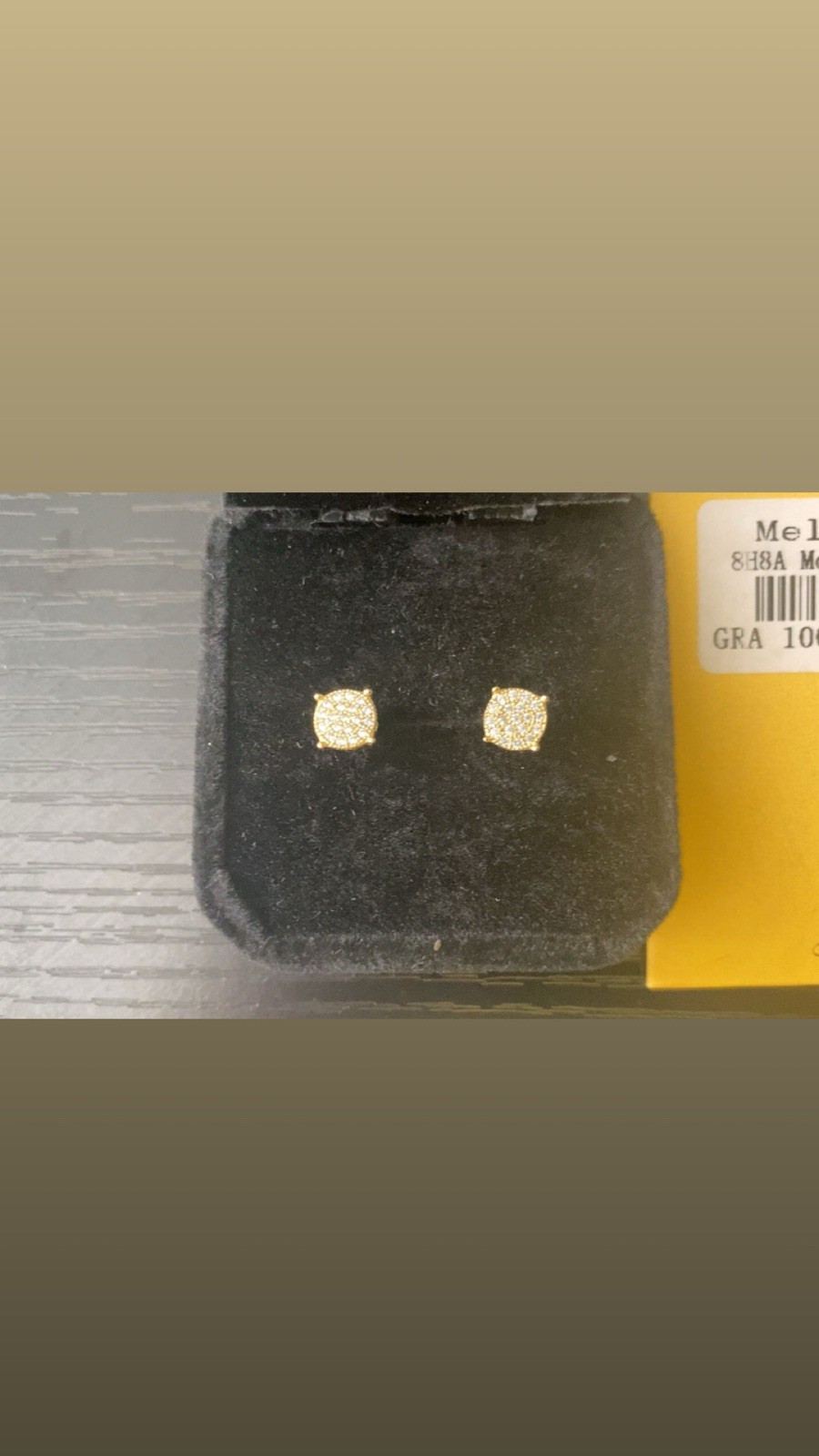 Authentic 14K Gold VVS1 Lab Diamond Square Earrings