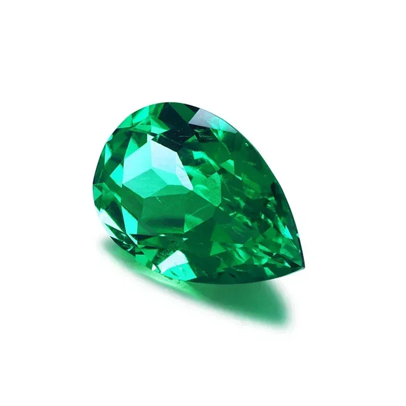 AGL Lab Grown Hydrothermal Pear Cut Lab Grown Colombia Emerald Loose Gemstones