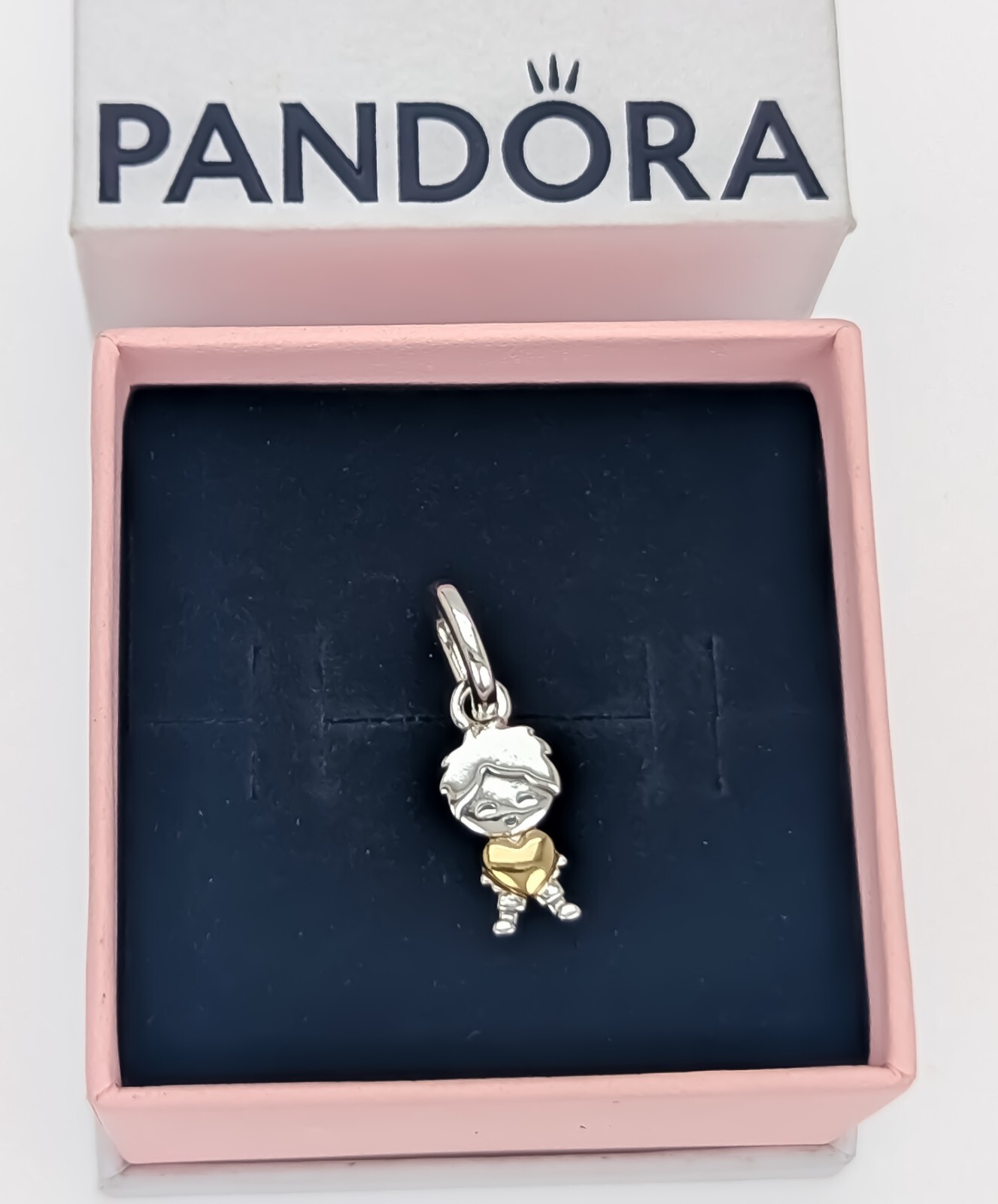 New 100% Authentic PANDORA 14K Gold & 925 Ale Happy Boy Dangle Charm 763602C00