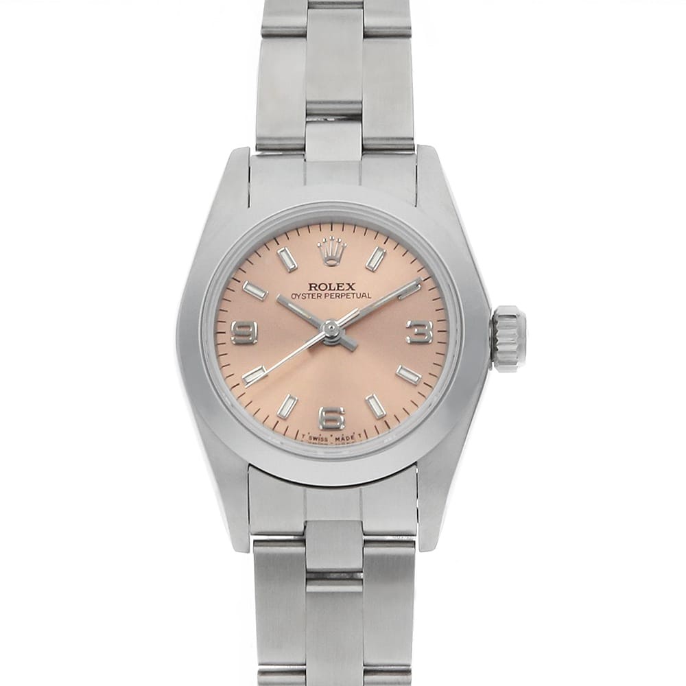 ROLEX Oyster perpetual 67180 pink 369 white bar S Number second hand Women